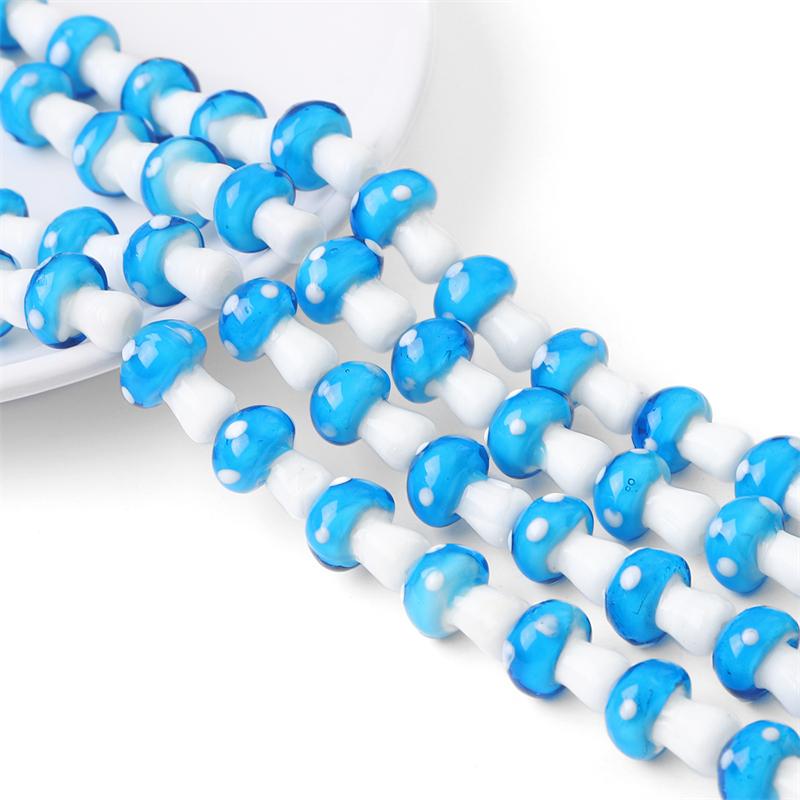 5-25Pcs Glazed Mushroom Glass Beads For DIY Jewelry Making Necklace Bracelet Earrings Craft Accessories