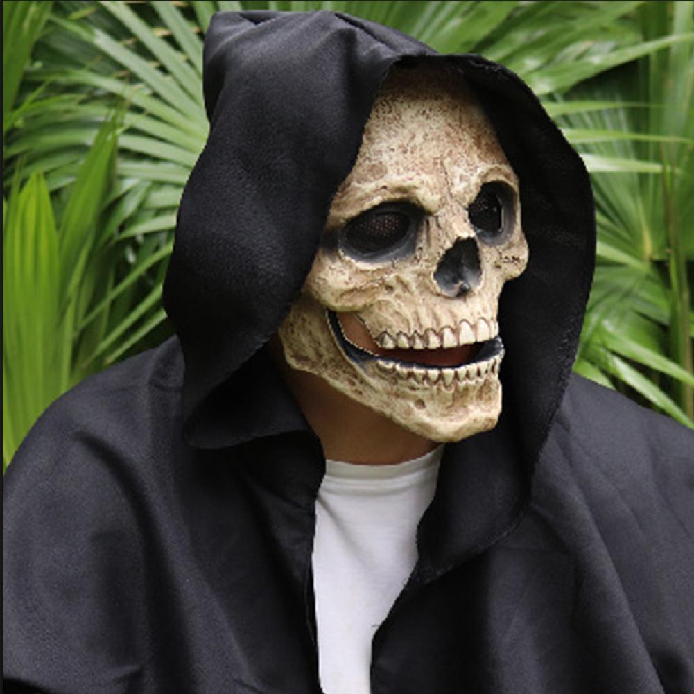 Halloween Animated Talking Mask Glowing Green Eyes Skull Mask Animated Moving Jaw Skull Realistic Halloween Prop Full Head Halloween Skull Mask