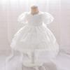 New Princess Girls Embroidery Flower Newborn Dress Children Kids Elegant Wedding Dresses Children Clothing For 0-2 Years