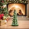 2025 Table Top Christmas Tree with Lights Christmas Tree Ornament Hand-Painted Resin Christmas Tree for Tabletop Home Decor