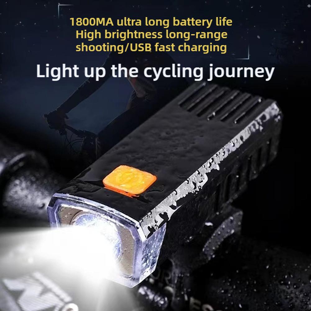 Super Bright Bicycle Headlight USB Rechargeable Strong Light Long-range MTB Front Lamp Waterproof Night Riding Safety Flashlight
