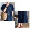 Vintage Hong Kong Style Denim Dress for Women Summer Thin Fabric High End Sense Loose Casual Straight Long Dress