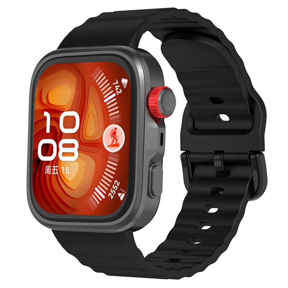 Replacement Silicone Strap for Huawei Watch Fit 3/4/4 Pro Wave Pattern Smart Watch Wrist Band