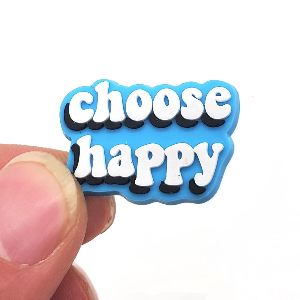 1PC Inspirational English Shoes Sandals Flower Shoe Buckle PVC Shoe Charms Soft Rubber Garden Shoes Decorative Buckle