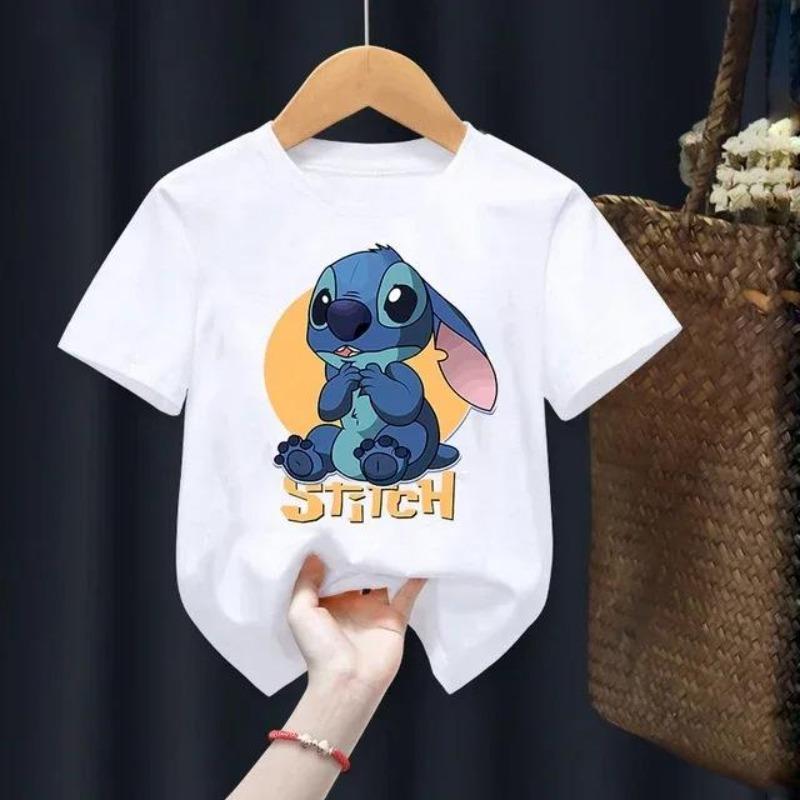 Disney Stitch Summer Graphic T-Shirt Hollow Series Short Sleeve T-Shirt