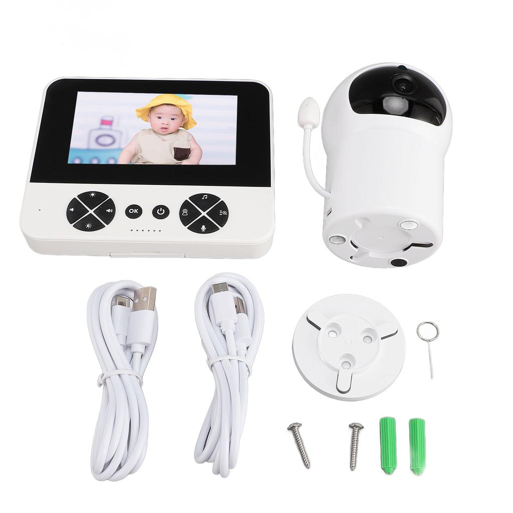 Baby Monitoring Camera 4.3in HD Screen 2 Way Intercom Night Vision Adjustable Angle Baby Monitoring