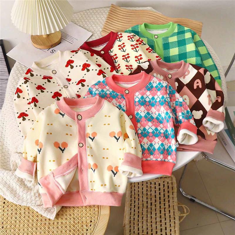Kids' Warm Thickened Sweater for Boys & Girls Autumn Winter Outerwear Baby Toddler Pullover Knit Cardigan
