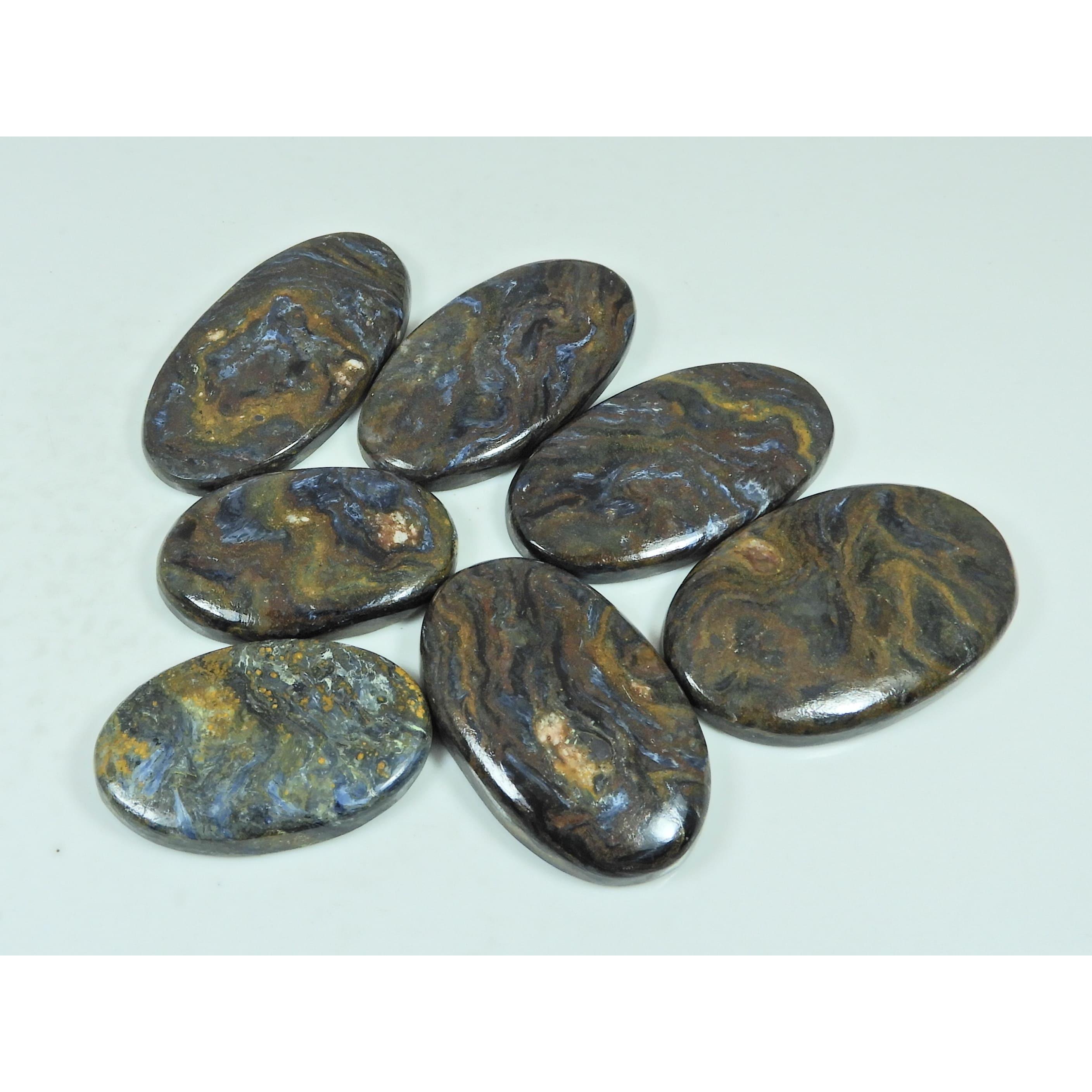 382Cts. Natural Pietersite Oval Shape Cabochon Loose Gemstone 07Pcs Lot C-2893
