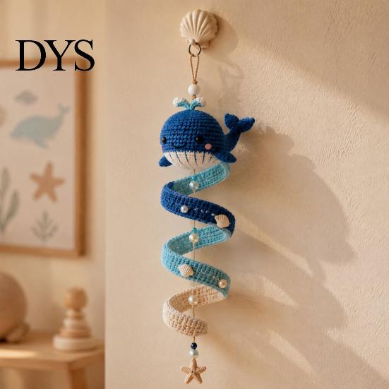Easy Crochet Animals Pattern Ocean Theme Spiral Kit, Decorative DIY Art Craft, Bag Charms Making Assembly Hanging Ornament for Christmas Tree