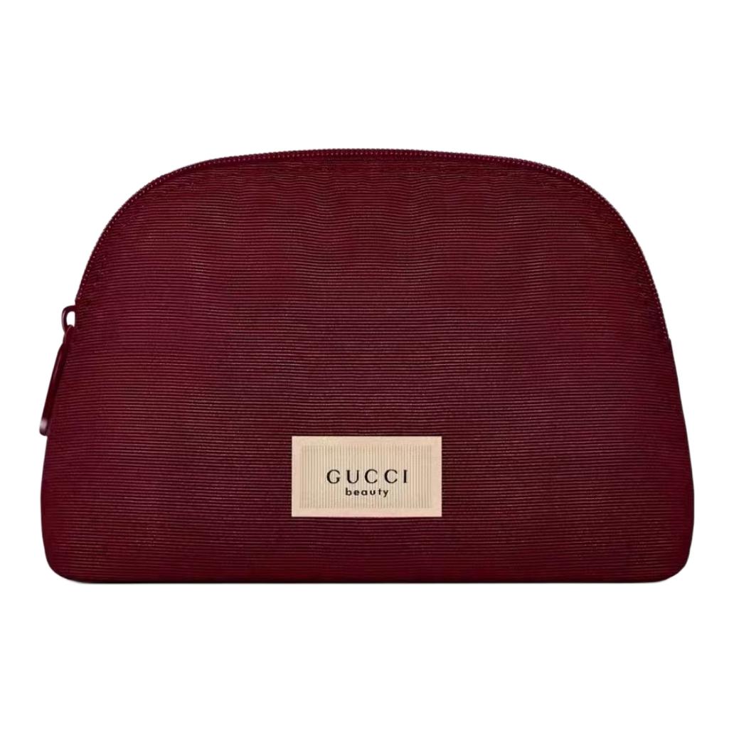 Gucci Beauty Rosso Ancora Red Shell Cosmetic Pouch Ancora Red Semi-Circle Shell Makeup Bag