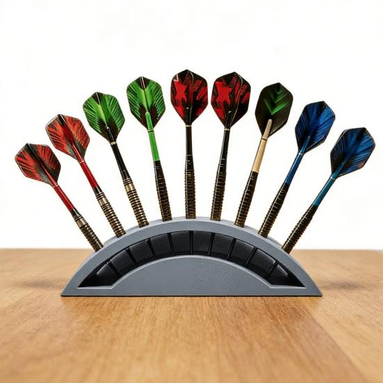 Wall Mount Dart Holder Holds Up to 9 Dart 3D Printed Space Saving Soft Steel Dart Organizer Stand Storage Rack Dart Accessories