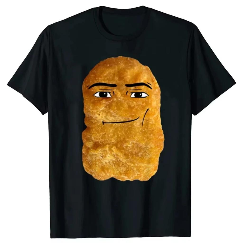 Humor Lustiges Hähnchennugget Meme T-Shirts Herren Damen Witz Essen Baumwolle Europäische Größe Rundhals Täglich Lässig Unisex T-Shirts