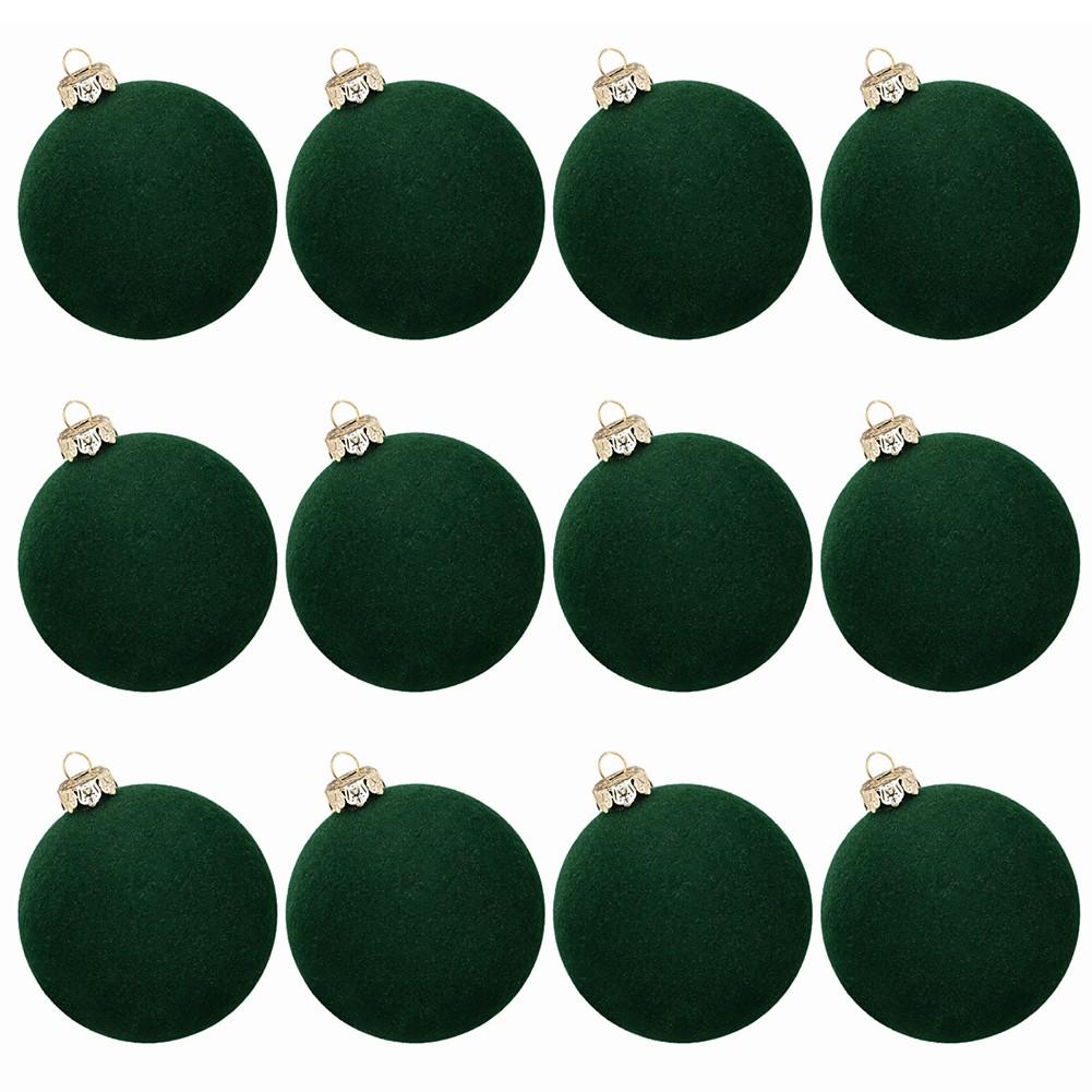 Vibrant 12pcs Flocking Round Decorative Balls for Festive Occasions