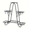 Plant Stand 6 Layer Metal Plant Rack Flower Pot Rack Black Garden Flower Pot Rack for Display Home Balcony Terrace