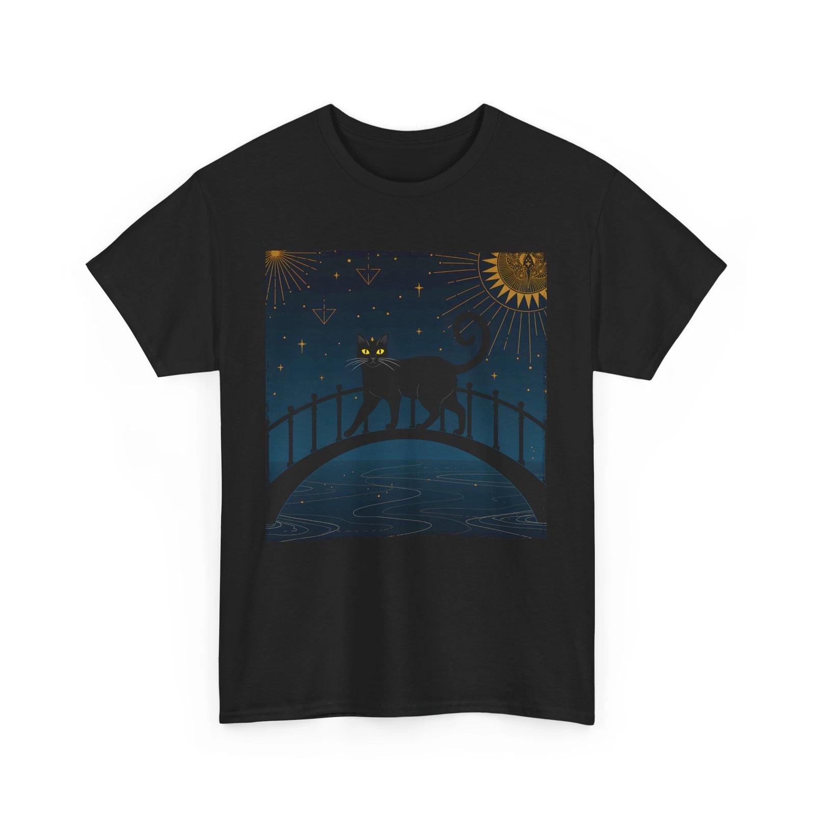 Cat Starry Night T-Shirt | Inspired by Van Gogh’s Starry Night XL