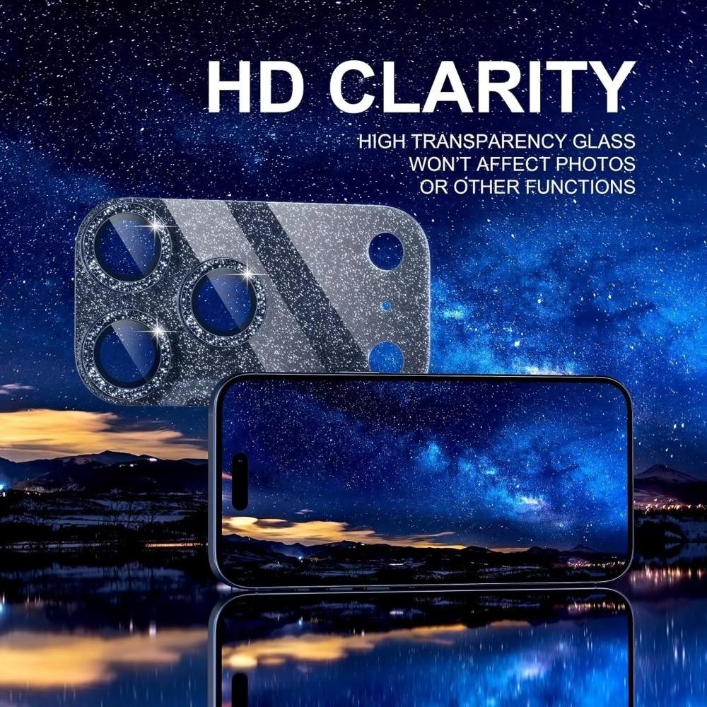 Bling Full Glitter Lens Protector Full Cover Metal Tempered Glass Camera Lens Cover Anti Scratch for IPhone 17Pro 17 Pro Max