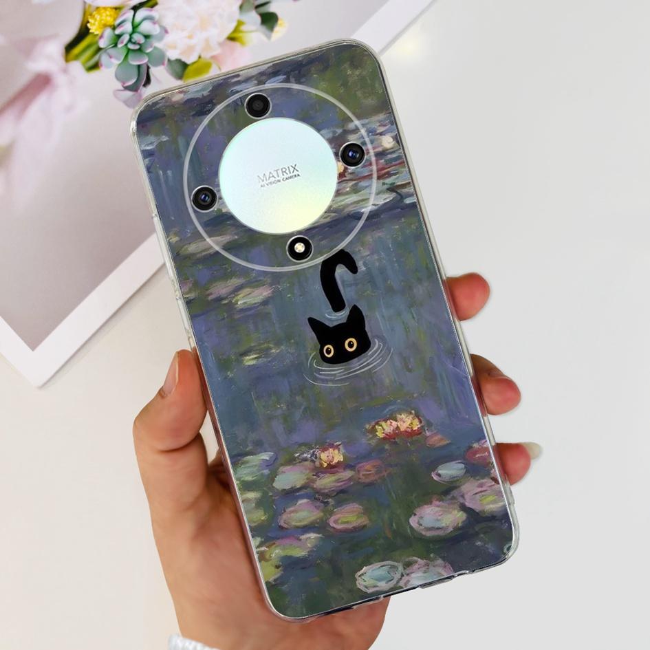 For Honor X9b 5G Case ALI-NX1 Popular Flower Soft Clear Silicon TPU Cover For Honor X9a RMO-NX1 HonorX9 ANY-NX1 Shockproof Funda
