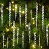 12~60pcs Christmas Acrylic Clear icicles Simulation Ice Xmas Tree Hanging Ornaments Winter Party New Year Decor Party Supplies