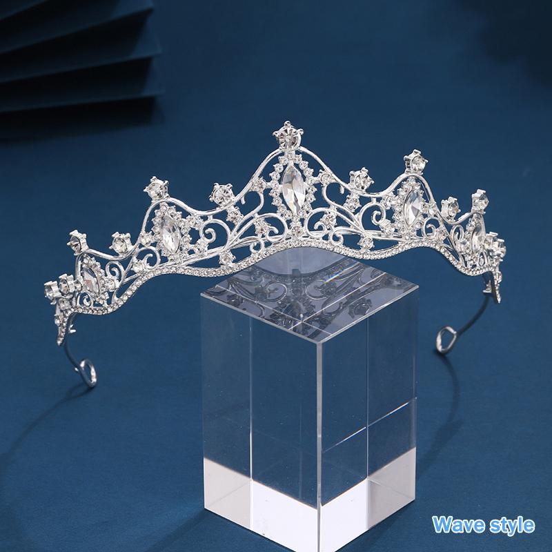 Hochzeit Haar Tiara Kristall Braut Tiara Krone Silber Farbe Diadem Schleier Tiaras Hochzeit Haarschmuck Kopfschmuck Kopfschmuck