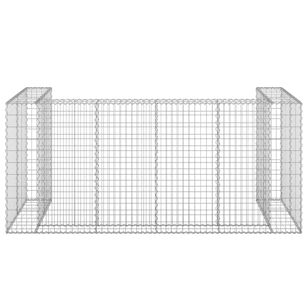 vidaXL Gabionenwand für Mülltonnen Verzinkter Stahl 254x100x110 cm