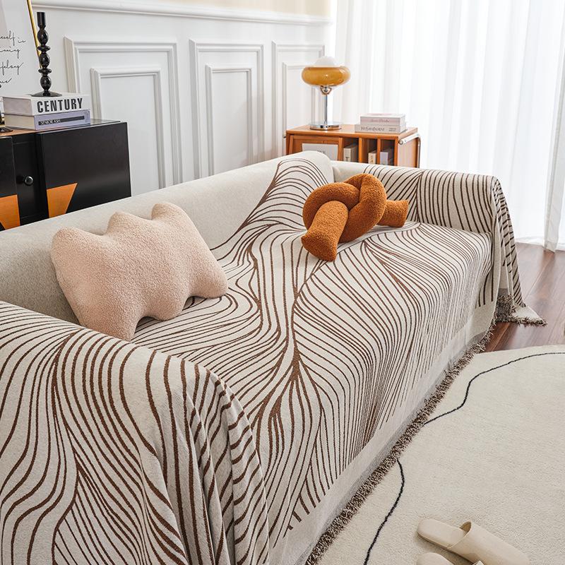 Chenille Sofa Cover Cloth Four Seasons Universal Line Advanced Sense Non-Slip All-Inclusive Universal Seat Cover Cover Anti-Scratching