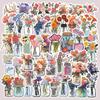 2025 50PCS Vintage Flower Mirror Graffiti Stickes,Decoration Guitar Laptop Luggage DIY Waterproof Sticker