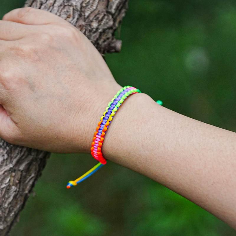 6 Stijlen Regenboog Touw Armband Unisex Handgemaakt Geweven Geluk Rode Draad Armband Vriendschap Sieraden Meditatie Helende Armband