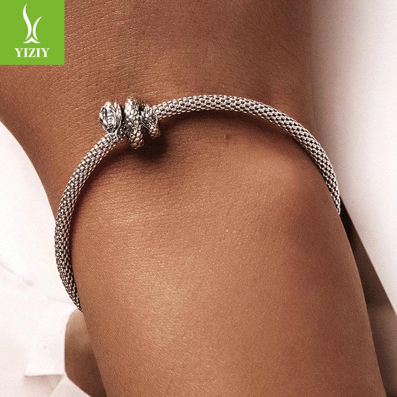 925 Sterling Silver Retro Dragon DIY Loose Beads - Chinese Style Textured Jewelry Accessories