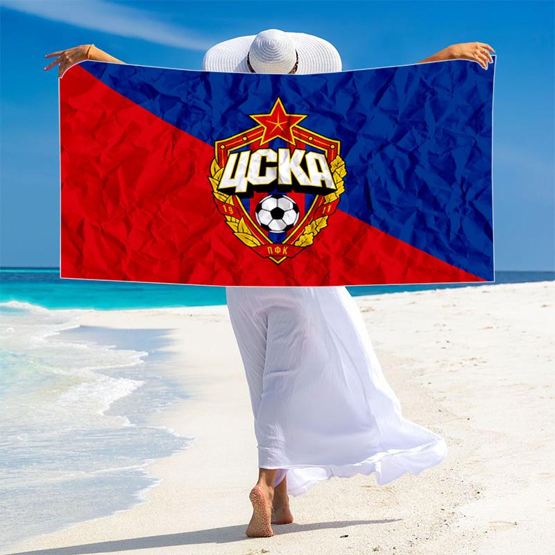 PFC CSKA Moscow Logo Print Beach Towel, Large Soft Quick Dry Towel for Beach Camping Swimming