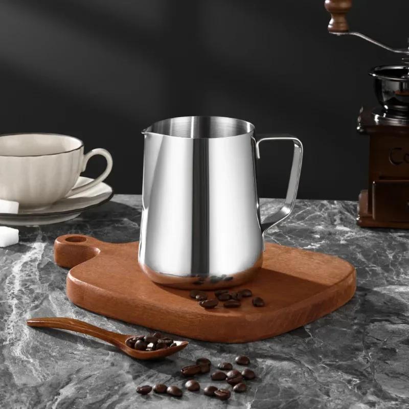 350ml džbány na mléko Módní nerezová ocel Mléko Craft Džbán na napěnění mléka Džbán na napěnění kávy Latte Umělecký džbán Džbán Šálek na hrnek