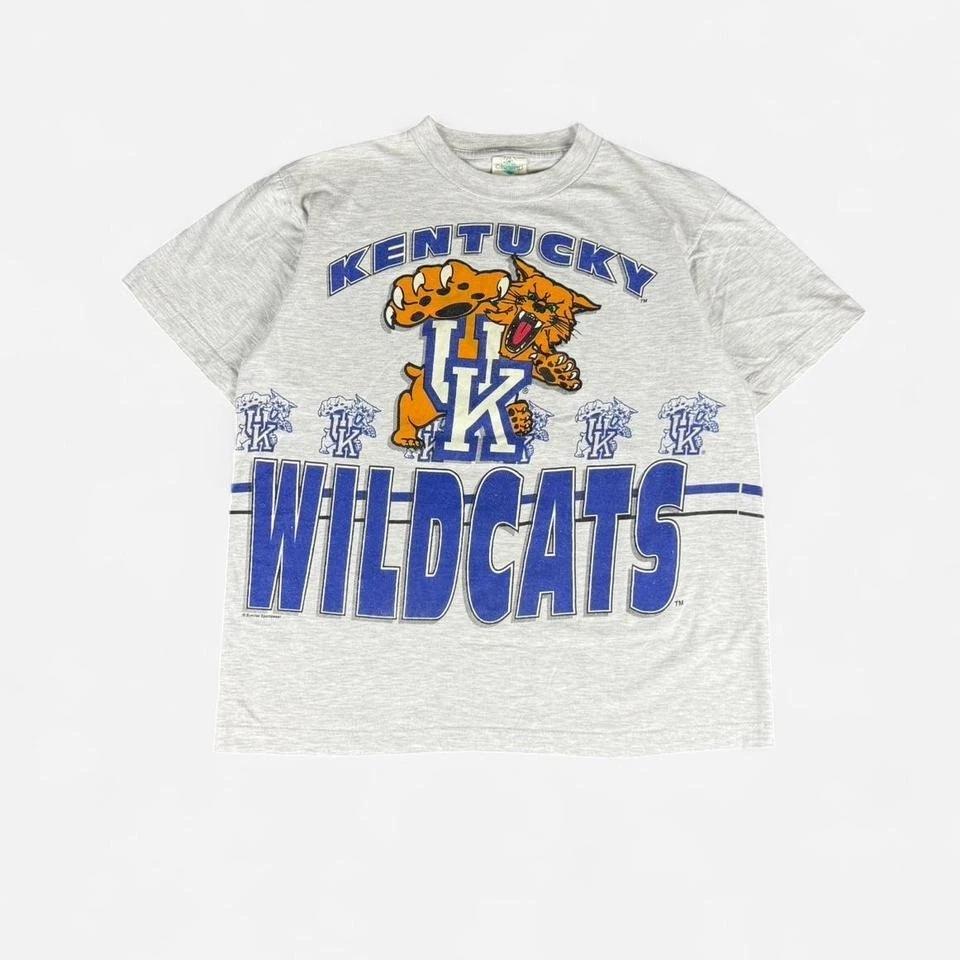 90 s Kentucky WildCats Vintage College Gray T-Shirt Size XL Measured In Photos 4XL
