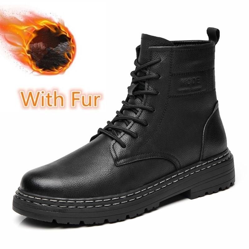 Fashion Vintage Men Boots Genuine Leather Side Zipper Ankle Boots Men's Shoes Casual Leather Shoes Man Outdoor Comfortable Luxury Boots