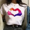 Women Casual T Shirt Womens Fashion Cute Love Print Harajuku Female Basic Short Sleeve T-Shirt White Simple Tshirts Tops Tshirt