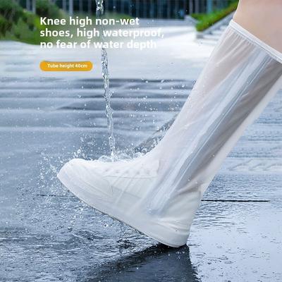 Men's and Women's Waterproof Shoe Covers Non-slip Thick Wear-Resistant Rain Boots High To Catch Overseas Wear