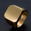Men Ring Jewelry Anel Simple Ornaments Rings Square Big Width Signet Rings Titanium Steel Gifts Ring