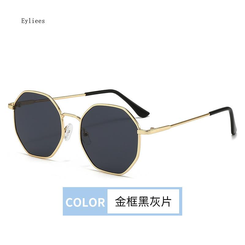 Personalized Multi Women's Sun Goggles New Fashionable Metal Polygonal Sunglasses Driving Travel Anti UV Sunshades Sunglasses