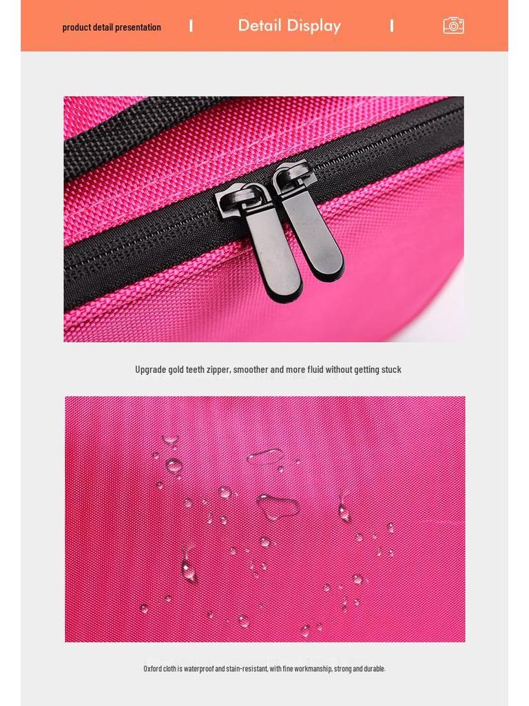 Multifunctional Portable Makeup Bag with Large Capacity and Shoulder Strap