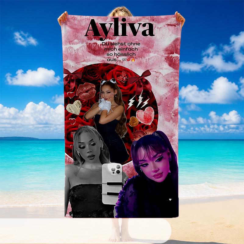 Ayliva Beach Towel, Soft Large Absorbent Towel For Beach Swimming Pool Travel Vacation
