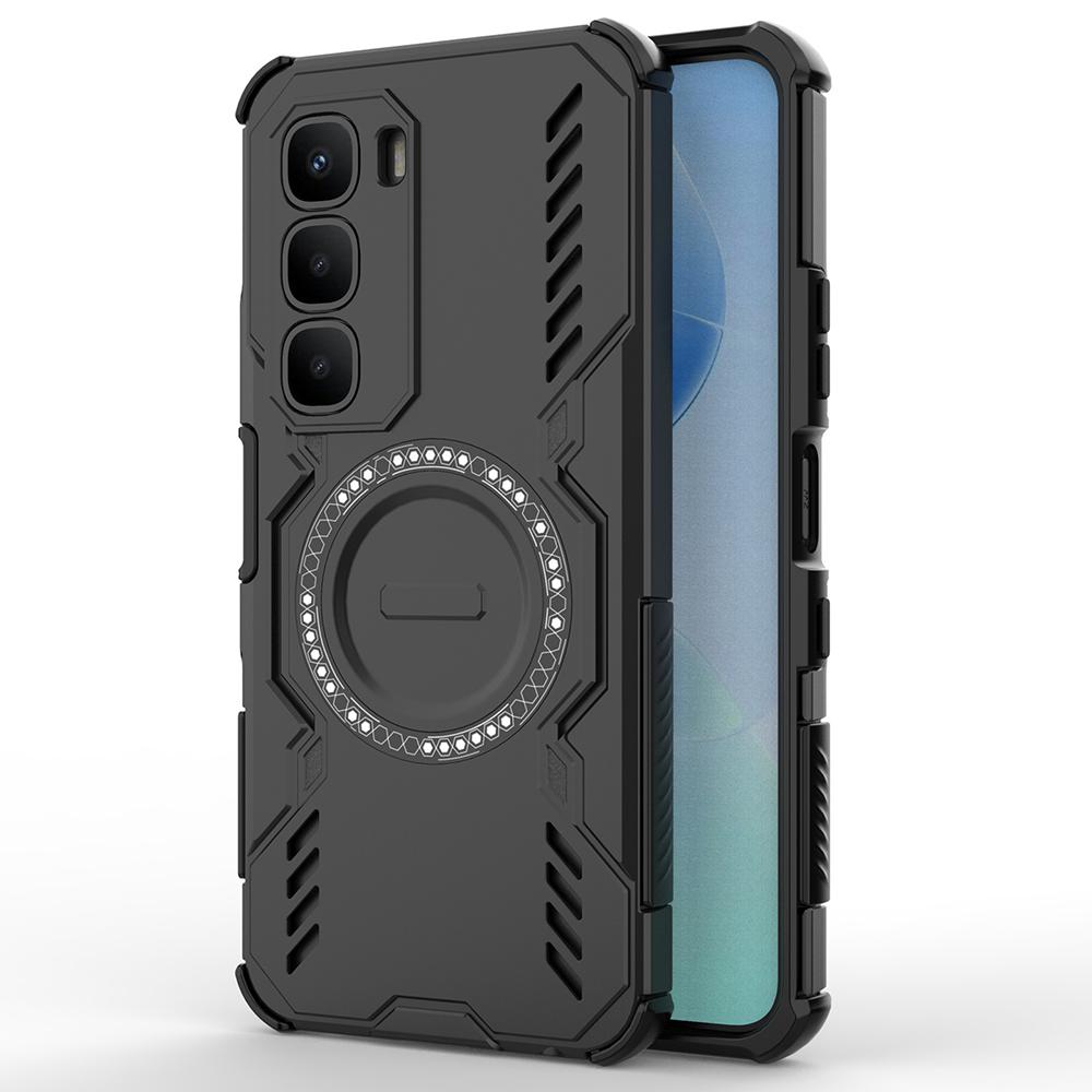 For Infinix Hot 60 4G Magnetic Case Butterfly Armor Hollow Heat Dissipation PC+TPU Phone Cover