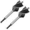 2Pcs Woodworking Drill Bit Metal Hole Saw Auger Bit 4‑Fulte 4‑Slot Hex Shank Cutter Tool 32mm