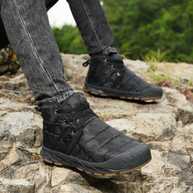 Waterproof Camo High-Top Snow Boots: Non-Slip, Velvet-Lined, Warm Outdoor Cotton Shoes for Autumn & Winter