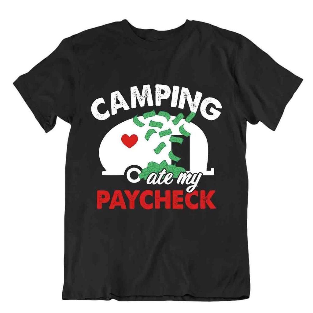 Camping Outside Trip T-Shirt Tee Vintage Gift Cute Funny Outdoor Fresh Paycheck