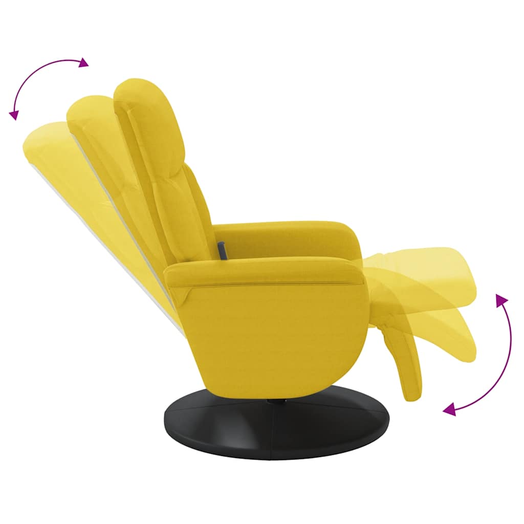 Foldable Massage Armchair with Footrest, Yellow, Velvet