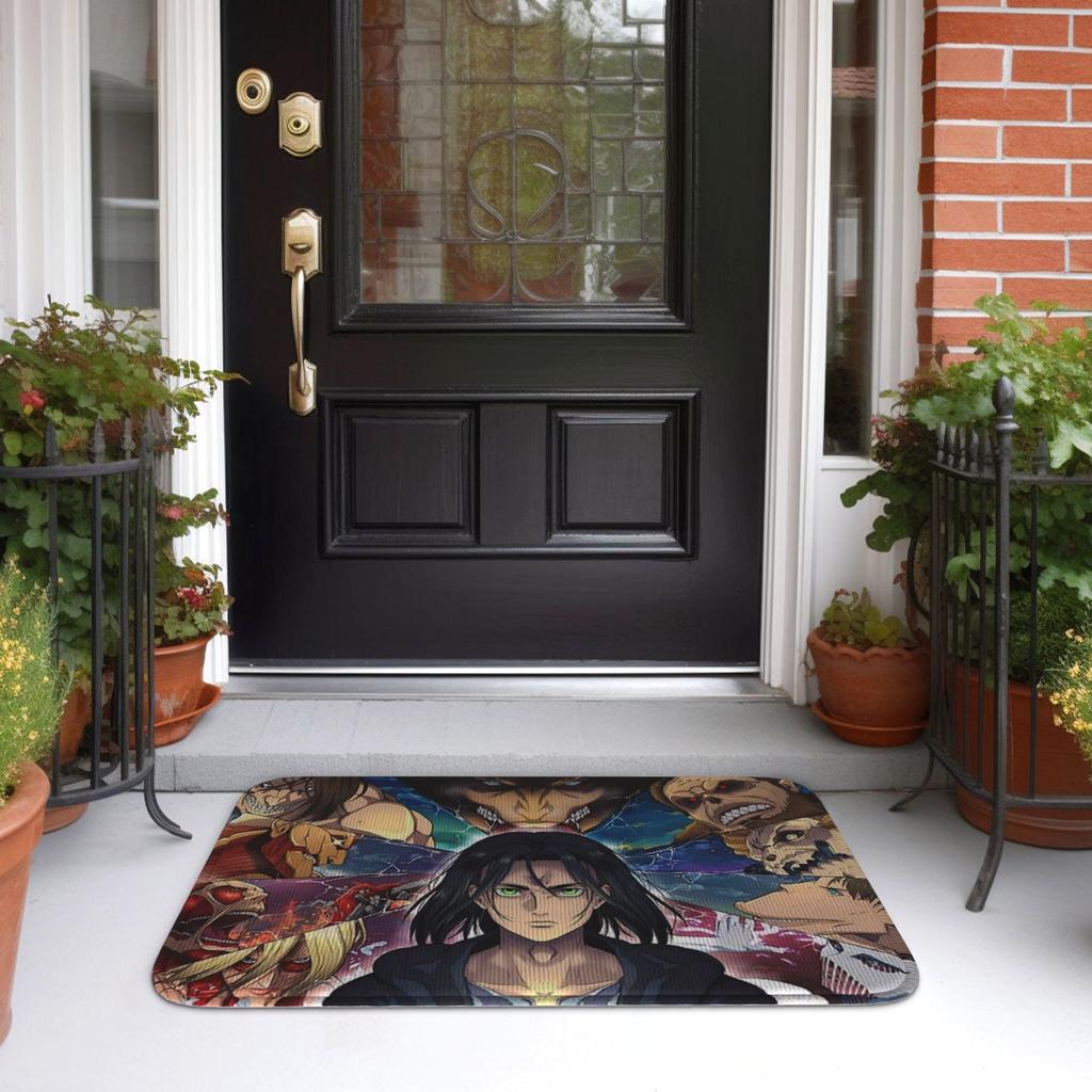 Attackes On Titan Doormat Anti-Slip Bath Kitchen Welcome Mat Toilet Door Floor Entrance Carpet Rug Footpad