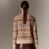 Paruo Women's Retro Fair Isle Cashmere Sweater