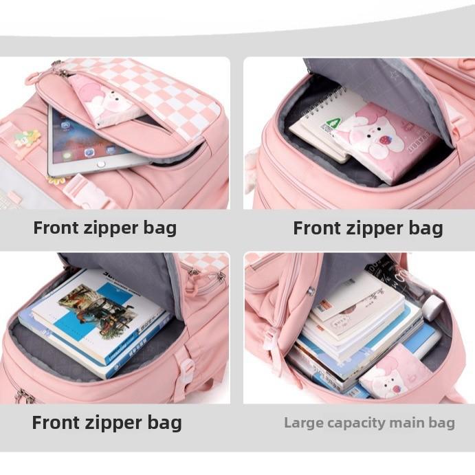 Elementary girl school backpack large capacity ladies fashionable backpacks for middle high school college student bookbag
