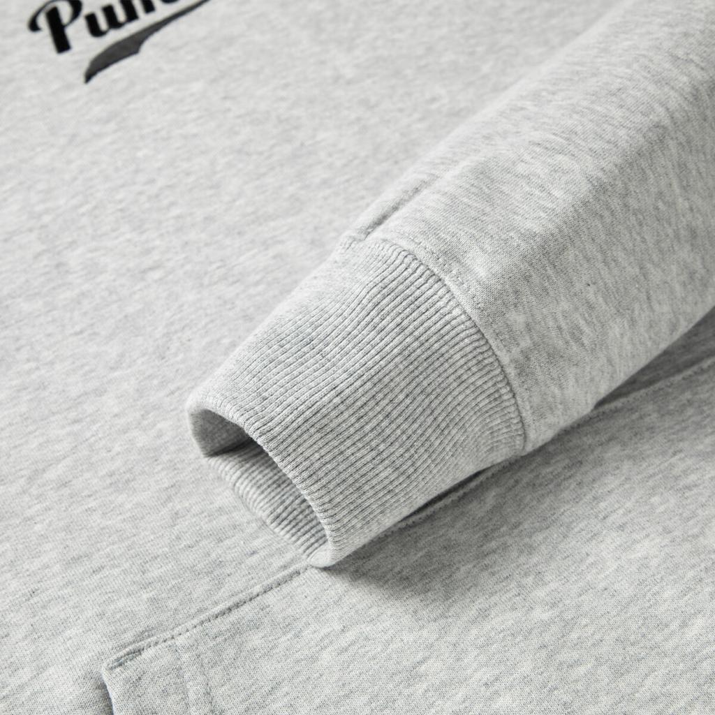 Puma Sports Lifestyle Series Solid Color Casual Logo Pattern Hooded Long Sleeve Sweatshirt Men sweatshirt Gray 536786-04
