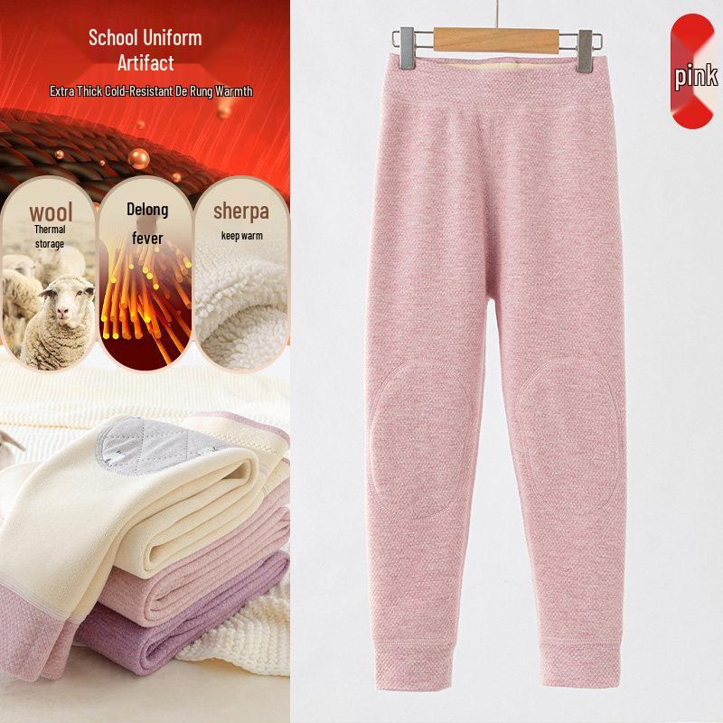 Moonkids Girls' Thermal Fleece-Lined School Uniform Leggings