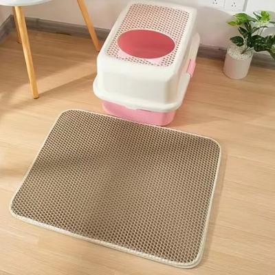 Creative Double Layer Cat Litter Mat Waterproof Non-Slip Pet Litter Box Mat Washable Easy Clean Sand Cat Pad Litter Box Area