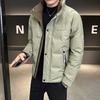 Men's Warm White Duck Down Jacket with Short Stand-Up Collar - Trendy Winter 2025 Arrival